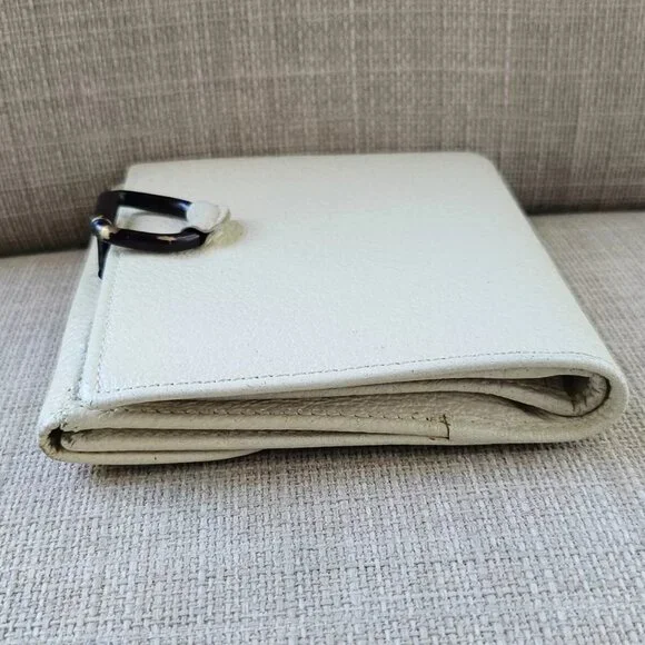 Gucci Cardholder Wallet Bifold Off White Genuine Leather Purse Made in Italy - Picture 3 of 14